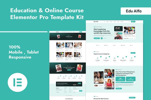 EduAlfa – Education and Online Course Elementor Pro Template Kit